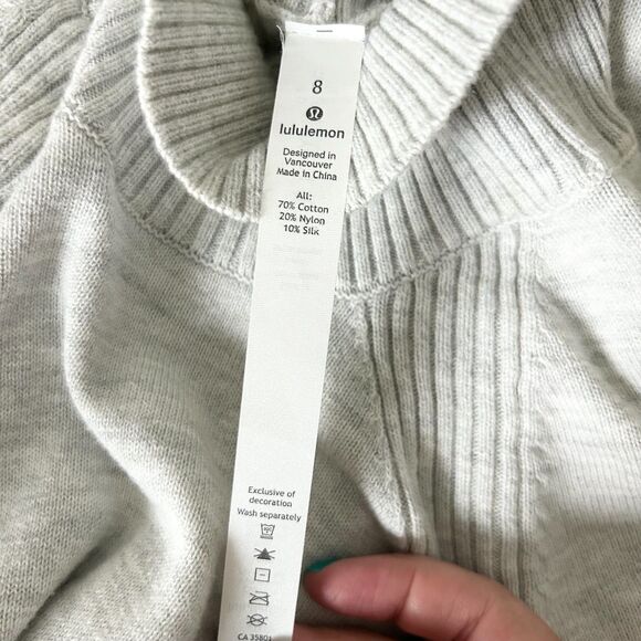 Lululemon Keep It Cozy Dress in Heathered Core Ultra Light Gray Size 8 - Picture 4 of 5